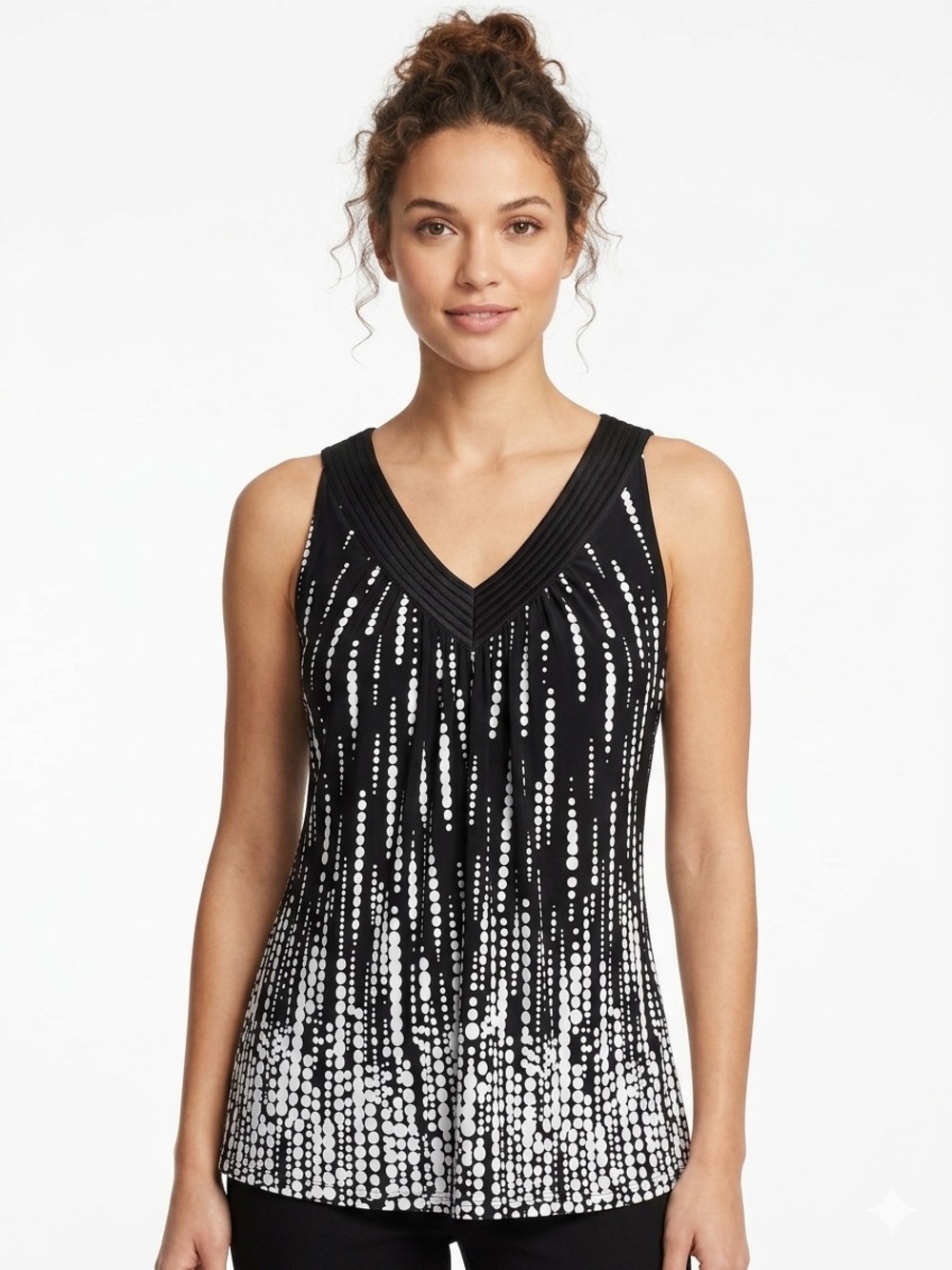 White House Black Market NWOT V-Neck Sleeveless Blouse No Stretch